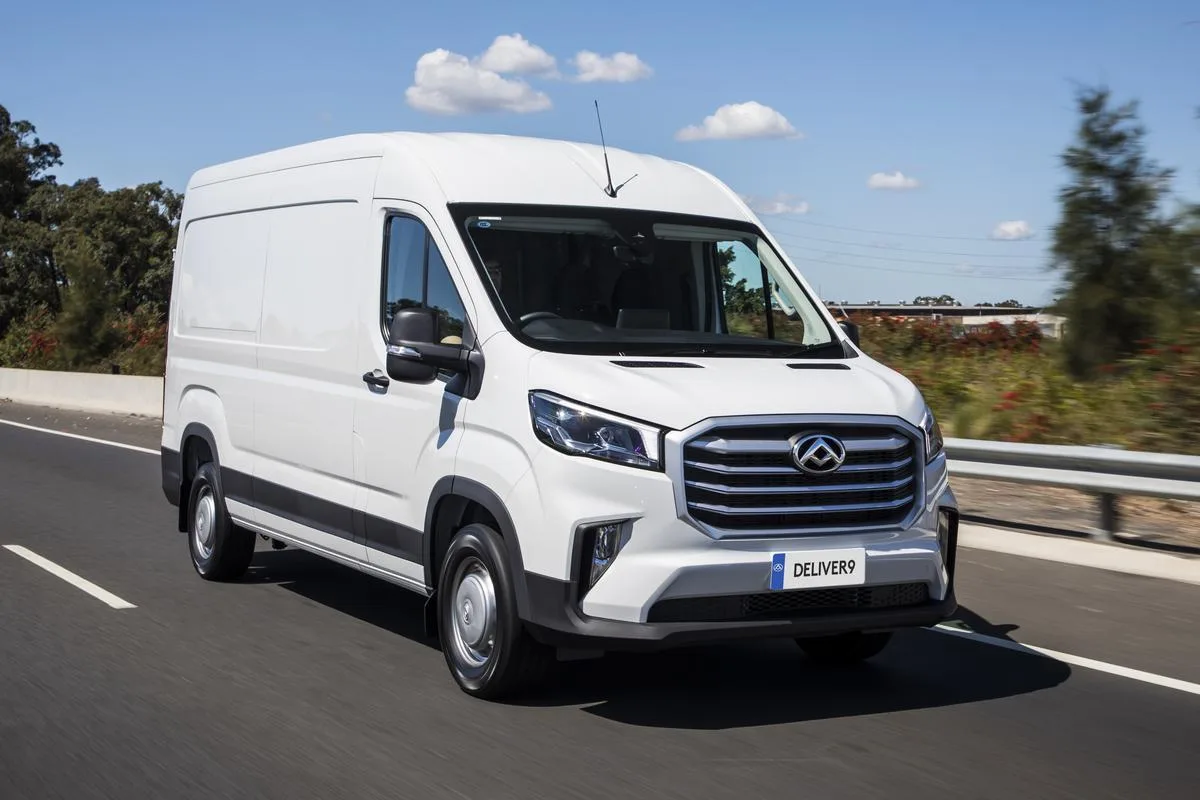 Deliver 9 front three-quarter white road